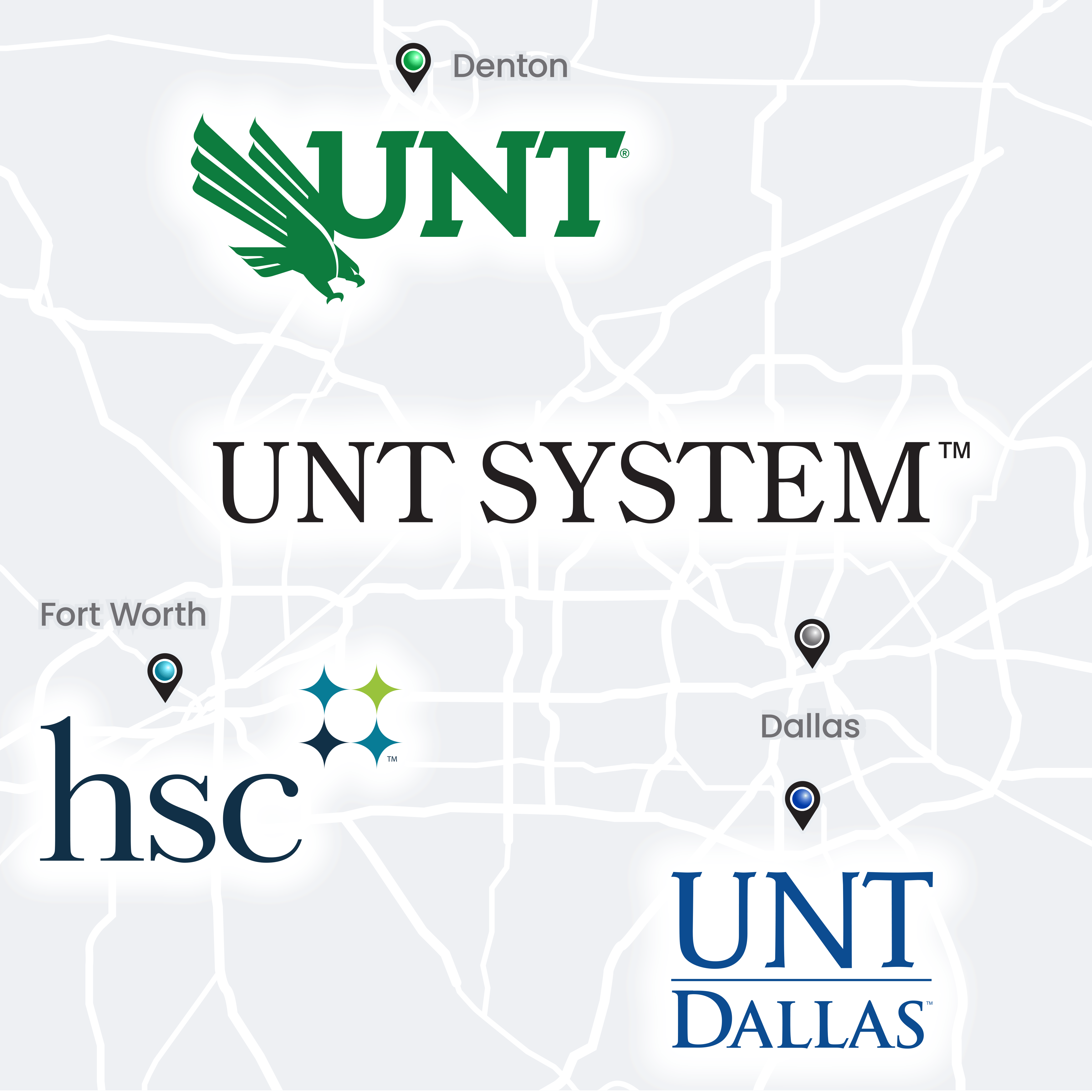 DFW Map of UNT System Campus Locations